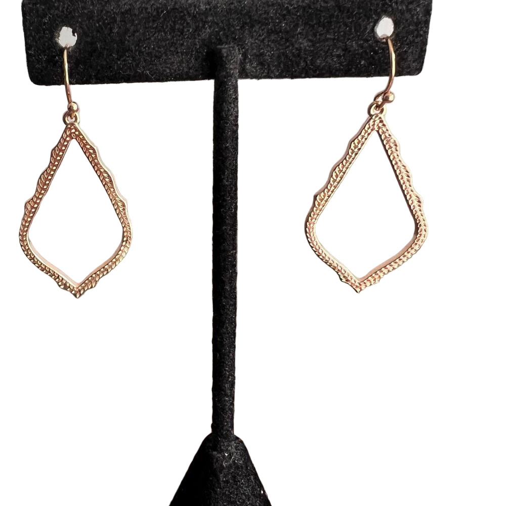 🍭6/$30 Rose gold hammered geometric elegant dangle drop earrings